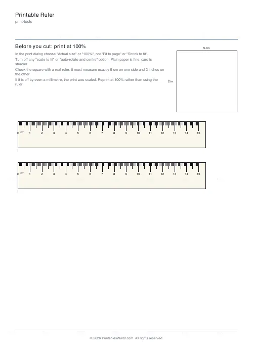 Free printable printable ruler (centimetres), PDF download