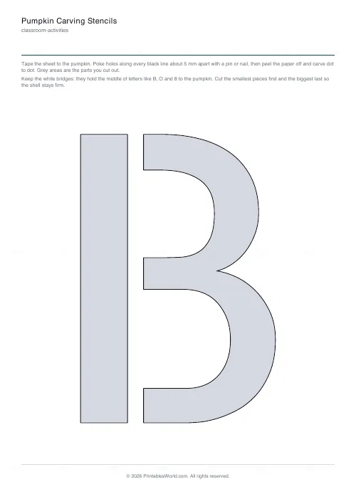 Free printable cut-out letter stencil (Classic stencil), PDF download