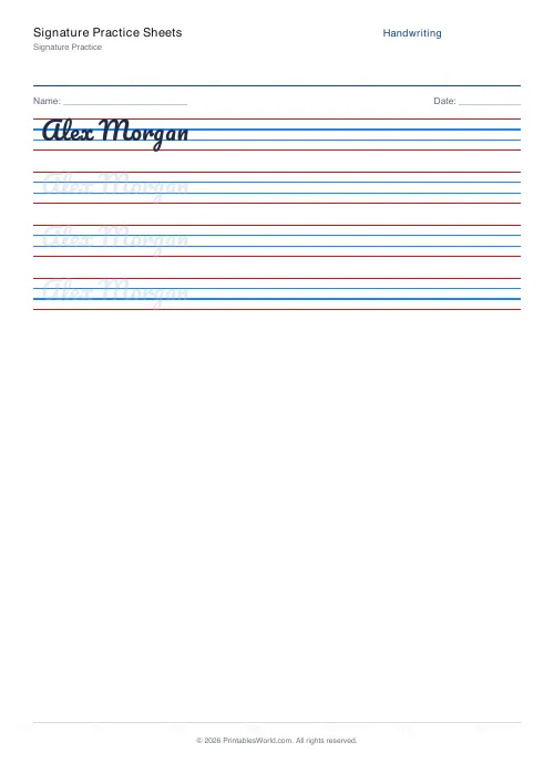 Free printable handwriting practice — Dotted trace — PDF download