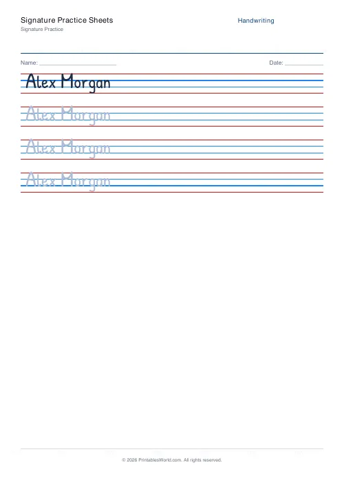 Free printable handwriting practice — Patrick Hand — PDF download