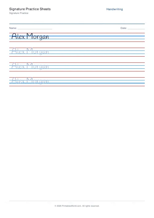 Free printable handwriting practice — Handlee — PDF download