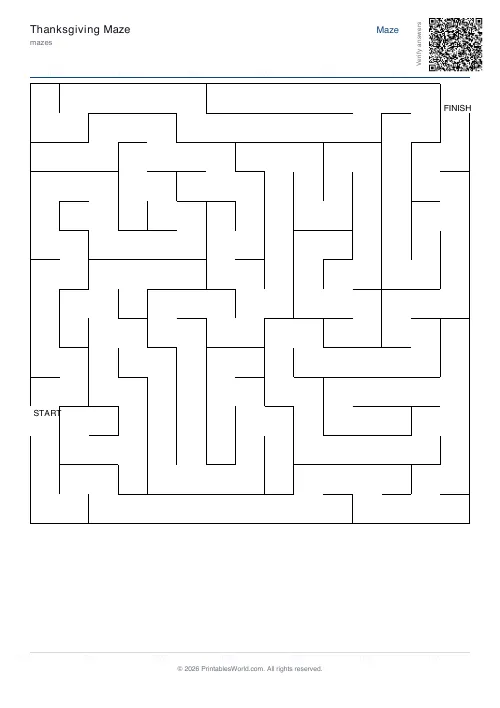Free printable maze — Hard, with answer key — PDF download