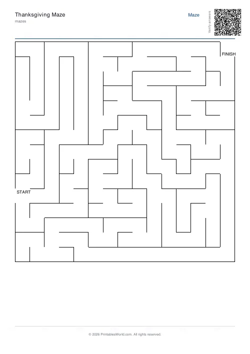 Free printable maze — Medium — PDF download