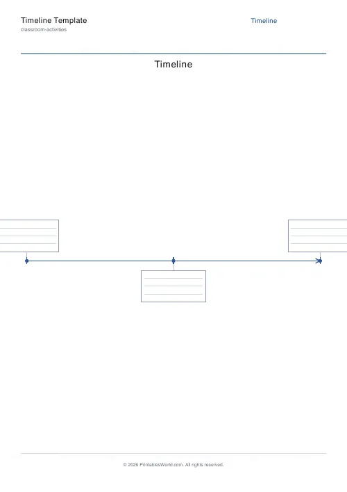 Free printable blank timeline — 3 — PDF download