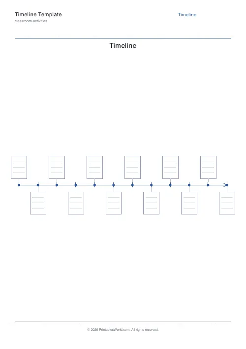 Free printable blank timeline — 12 — PDF download