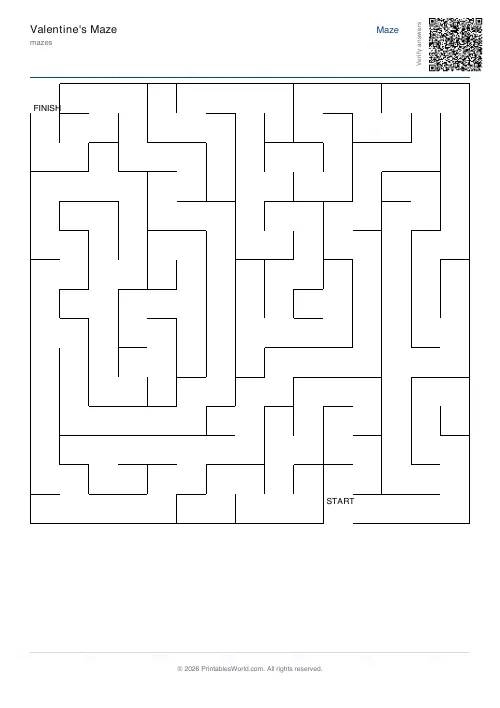 Free printable maze — Hard, with answer key — PDF download