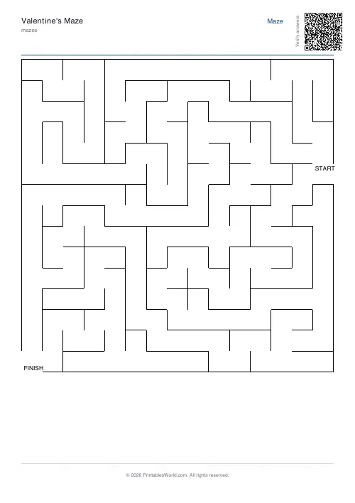 Free printable maze — 15×15 — PDF download