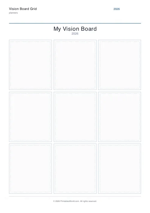 Free printable vision board grid — 3 columns — PDF download