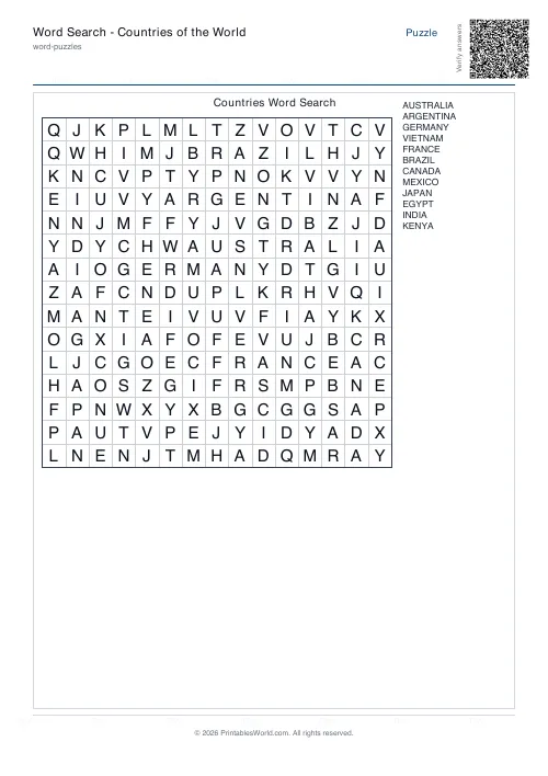 Free printable word search puzzle — With backwards, with answer key — PDF download