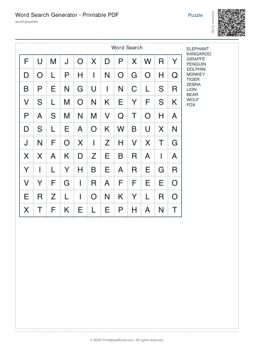 Word Puzzles printables