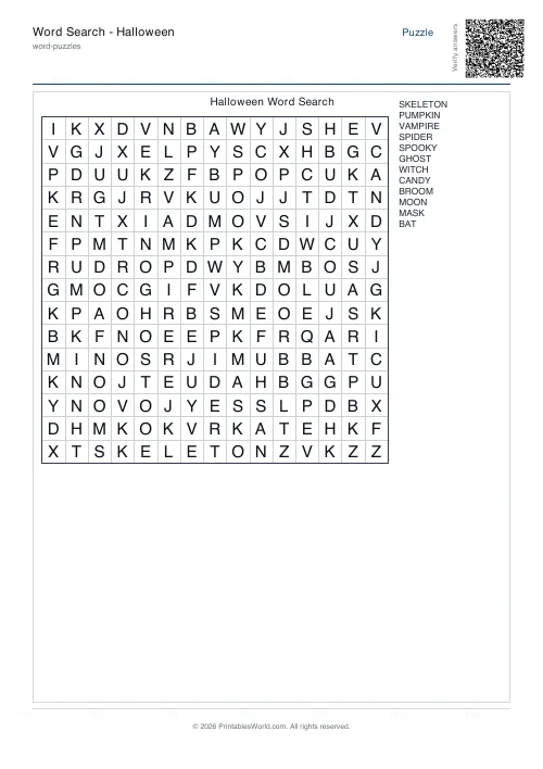 Free printable word search puzzle — With backwards, with answer key — PDF download