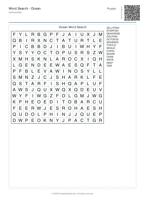 Free printable word search puzzle — With backwards, with answer key — PDF download
