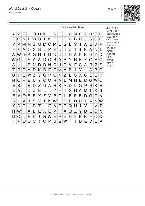 Free printable word search puzzle — 18x18 — PDF download