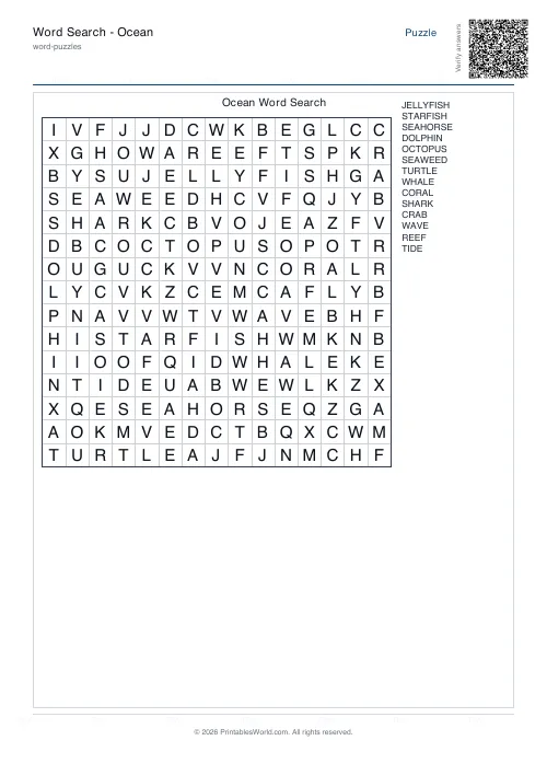 Free printable word search puzzle — Forwards only — PDF download