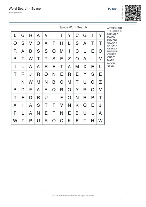 Free printable word search puzzle — 12x12 — PDF download