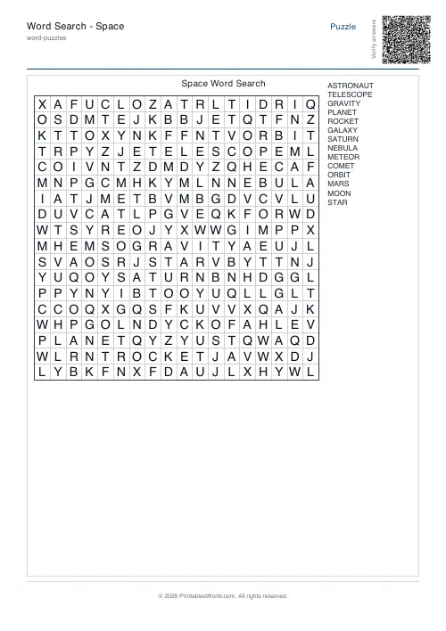 Free printable word search puzzle — 18x18, with answer key — PDF download