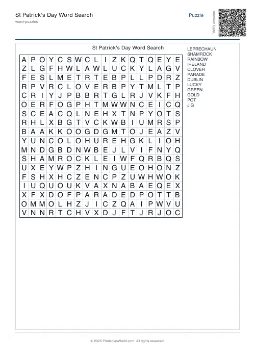 Free printable word search puzzle — 18x18 — PDF download