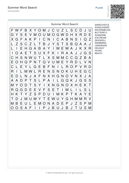 Free printable word search puzzle — 18x18 — PDF download