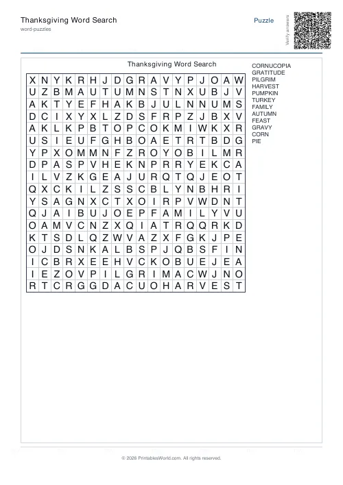 Free printable word search puzzle — 18x18 — PDF download