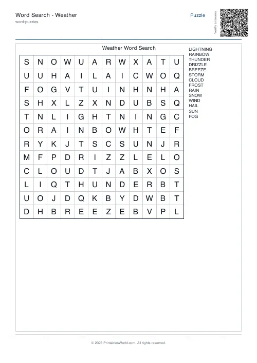 Free printable word search puzzle — 12x12 — PDF download